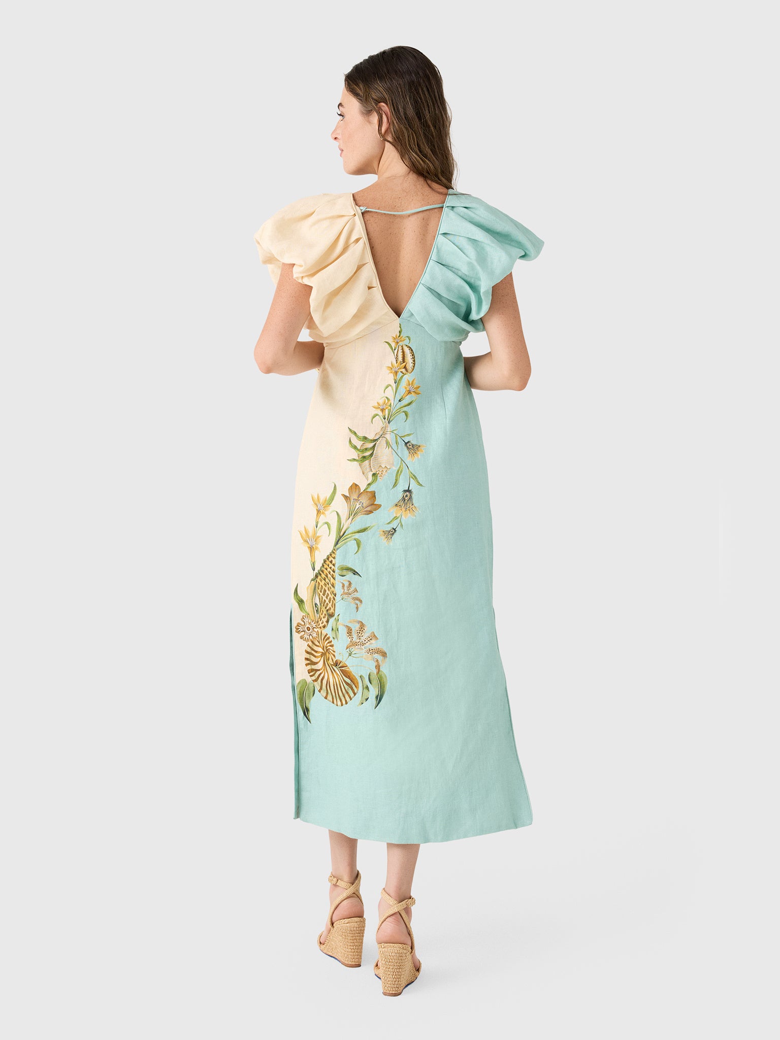 Farm Rio Women's Marine Garden Midi Dress - Saint Bernard