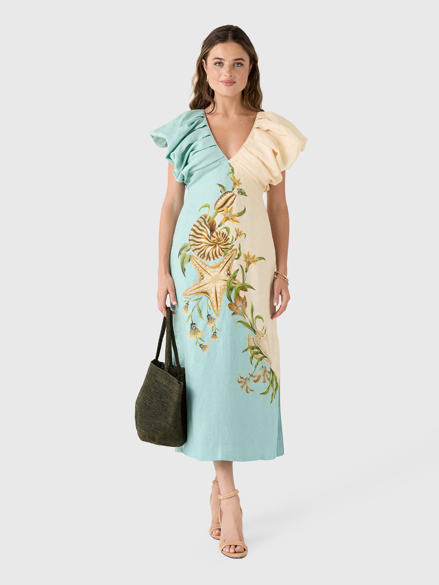 Farm Rio Women's Marine Garden Midi Dress - Saint Bernard