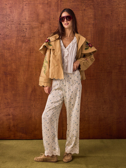 Farm Rio Women's Twill Mini Trench Coat - Saint Bernard