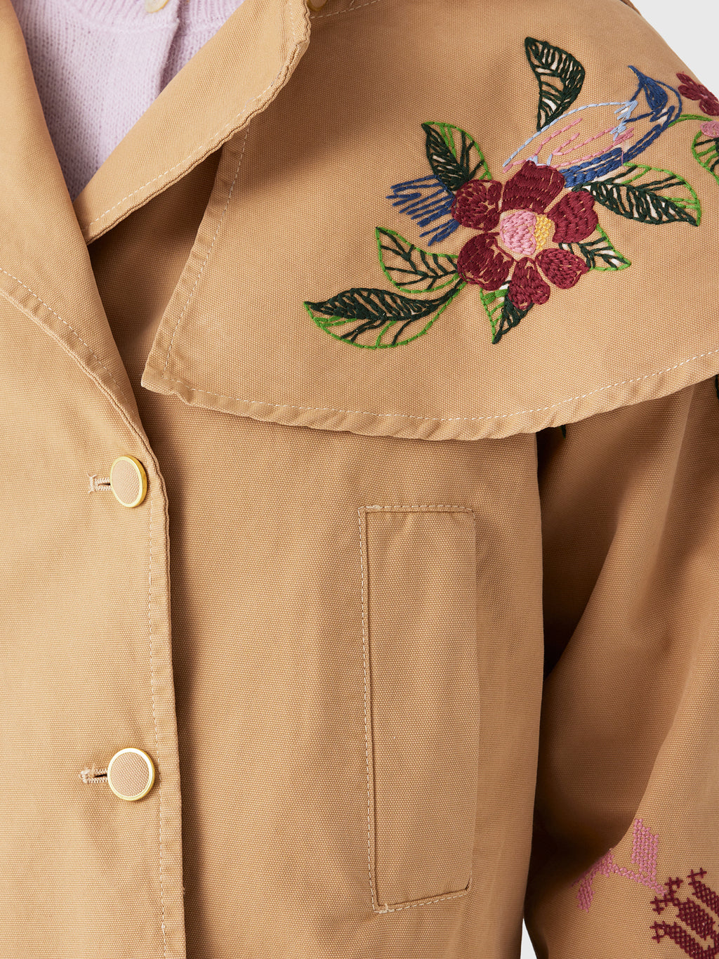 Farm Rio Women's Twill Mini Trench Coat - Saint Bernard