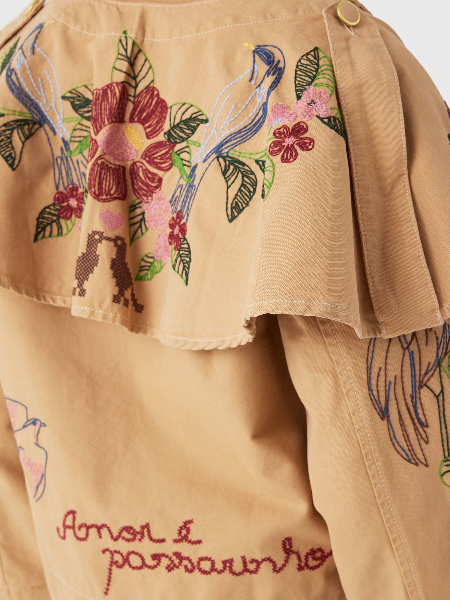 Farm Rio Women's Twill Mini Trench Coat - Saint Bernard