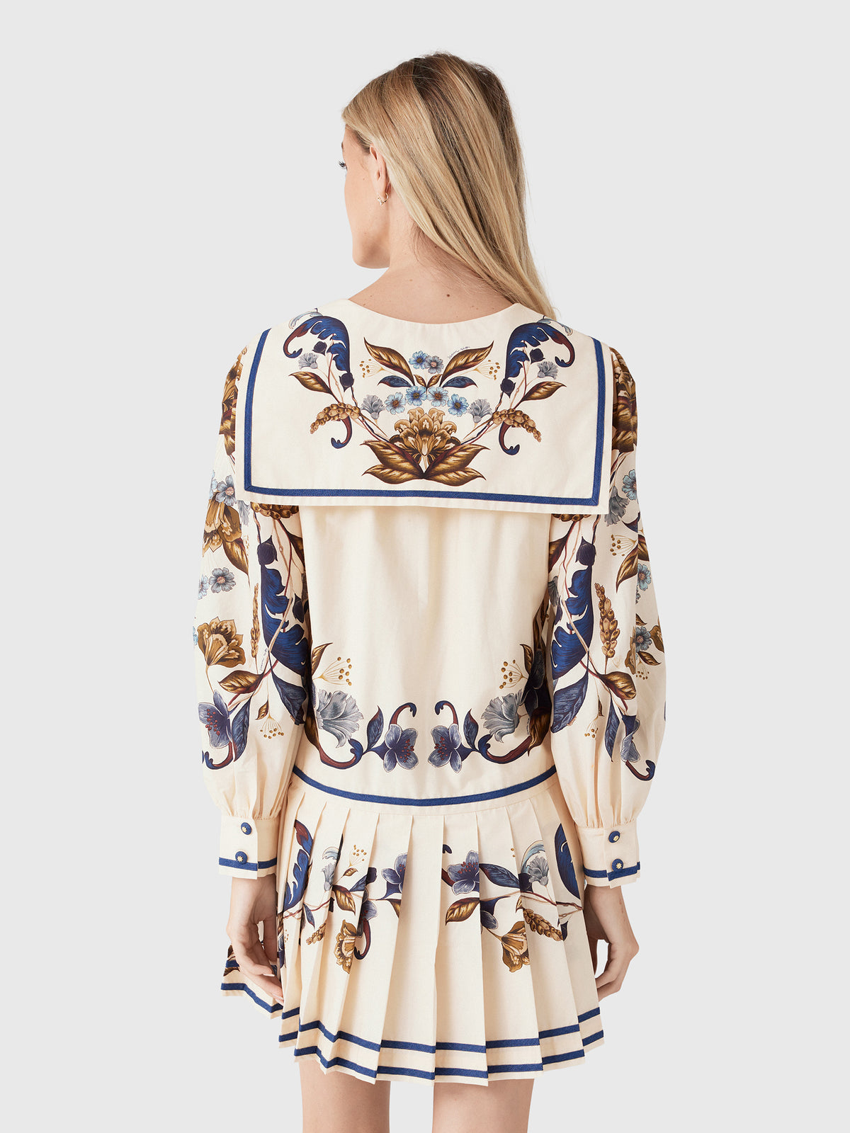 Farm Rio Women's Golden Nature Long Sleeve Mini Dress - Saint Bernard