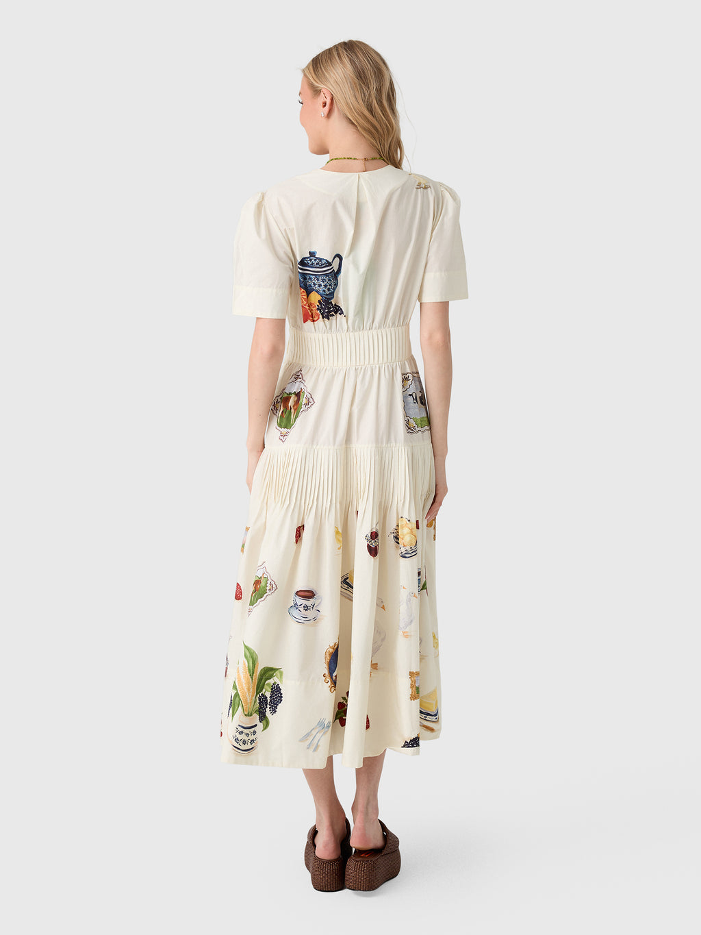 Farm Rio Women's Country Table Short Sleeve Midi Dress - Saint Bernard