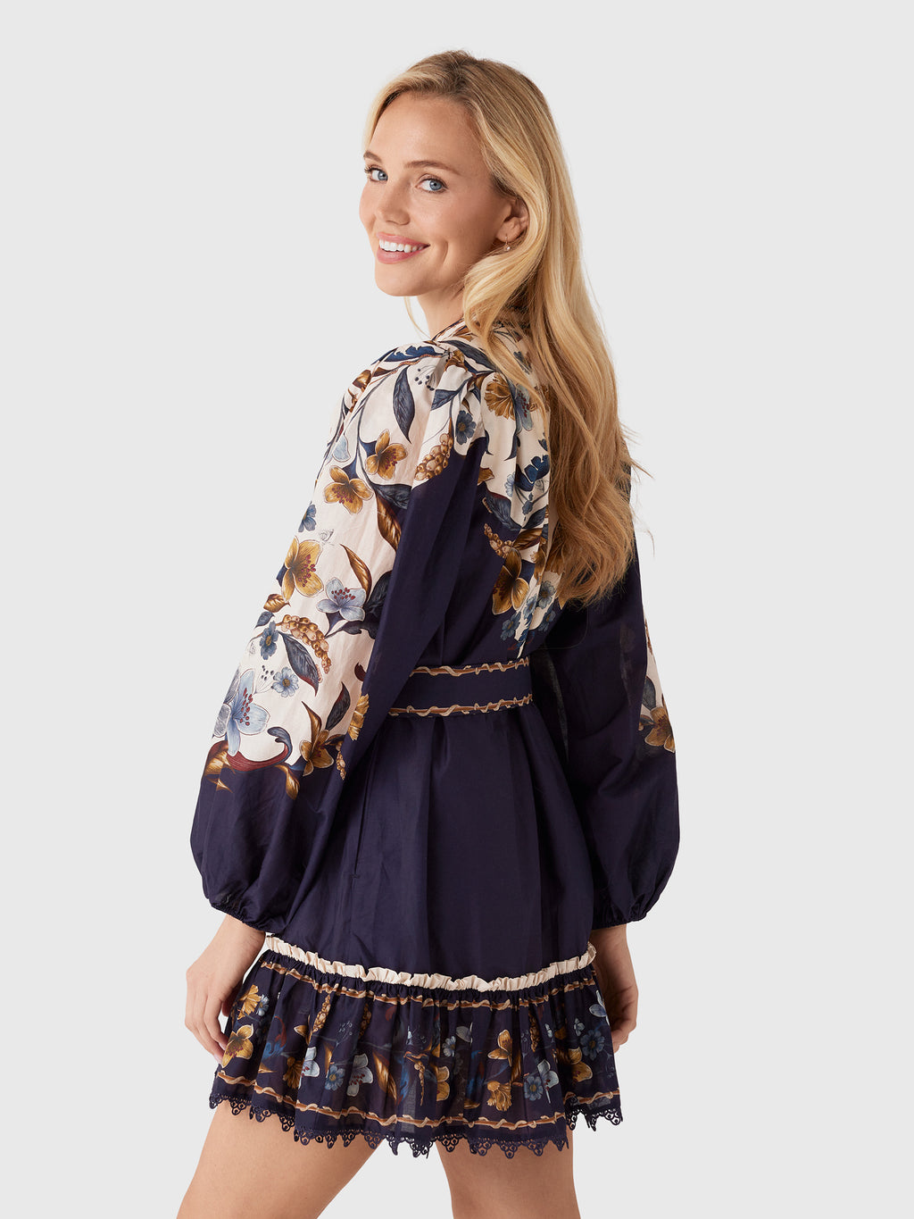 Farm Rio Women's Golden Nature Mini Dress - Saint Bernard