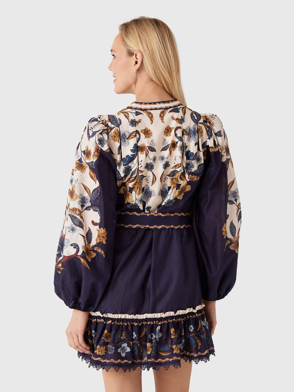Farm Rio Women's Golden Nature Mini Dress - Saint Bernard