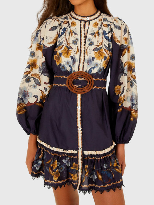 Farm Rio Women's Golden Nature Mini Dress