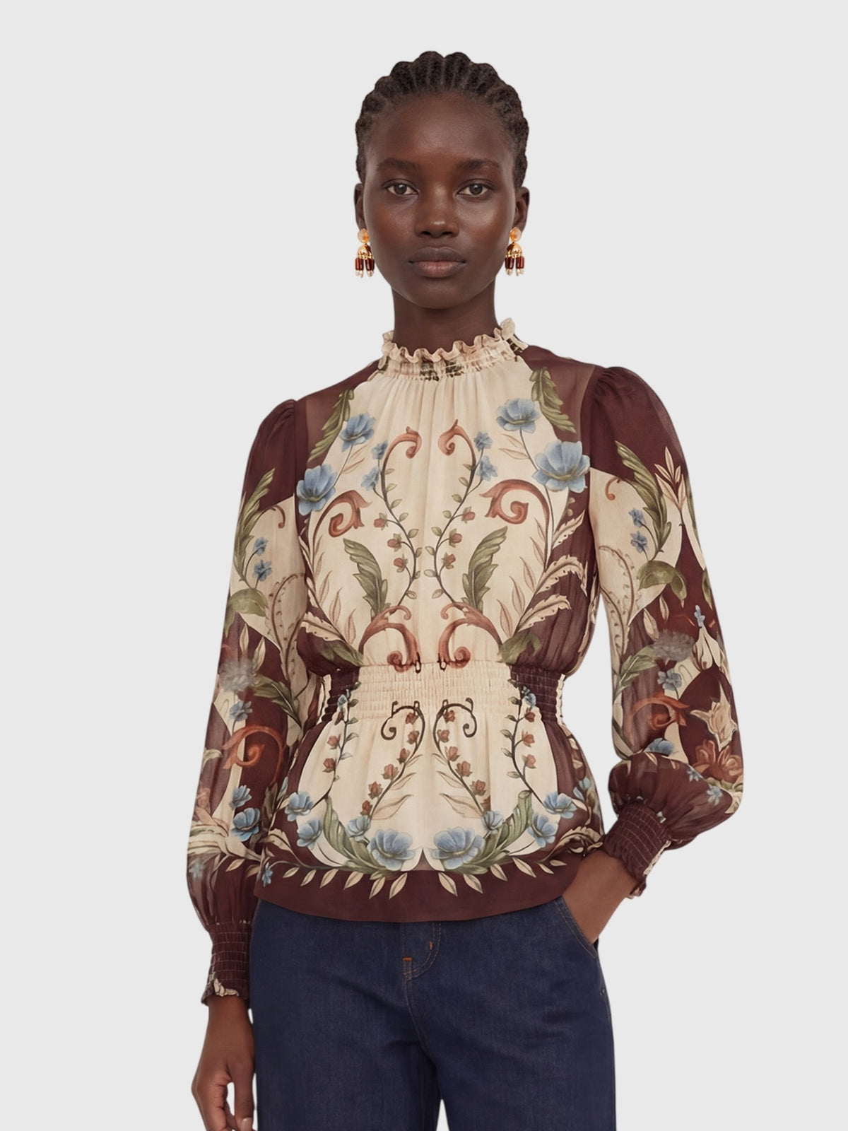 Farm Rio Women's Millena Blouse - Saint Bernard