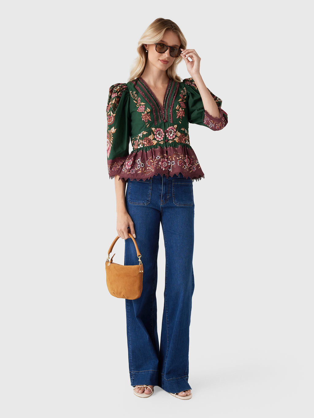Farm Rio Women's Daniela Blouse - Saint Bernard