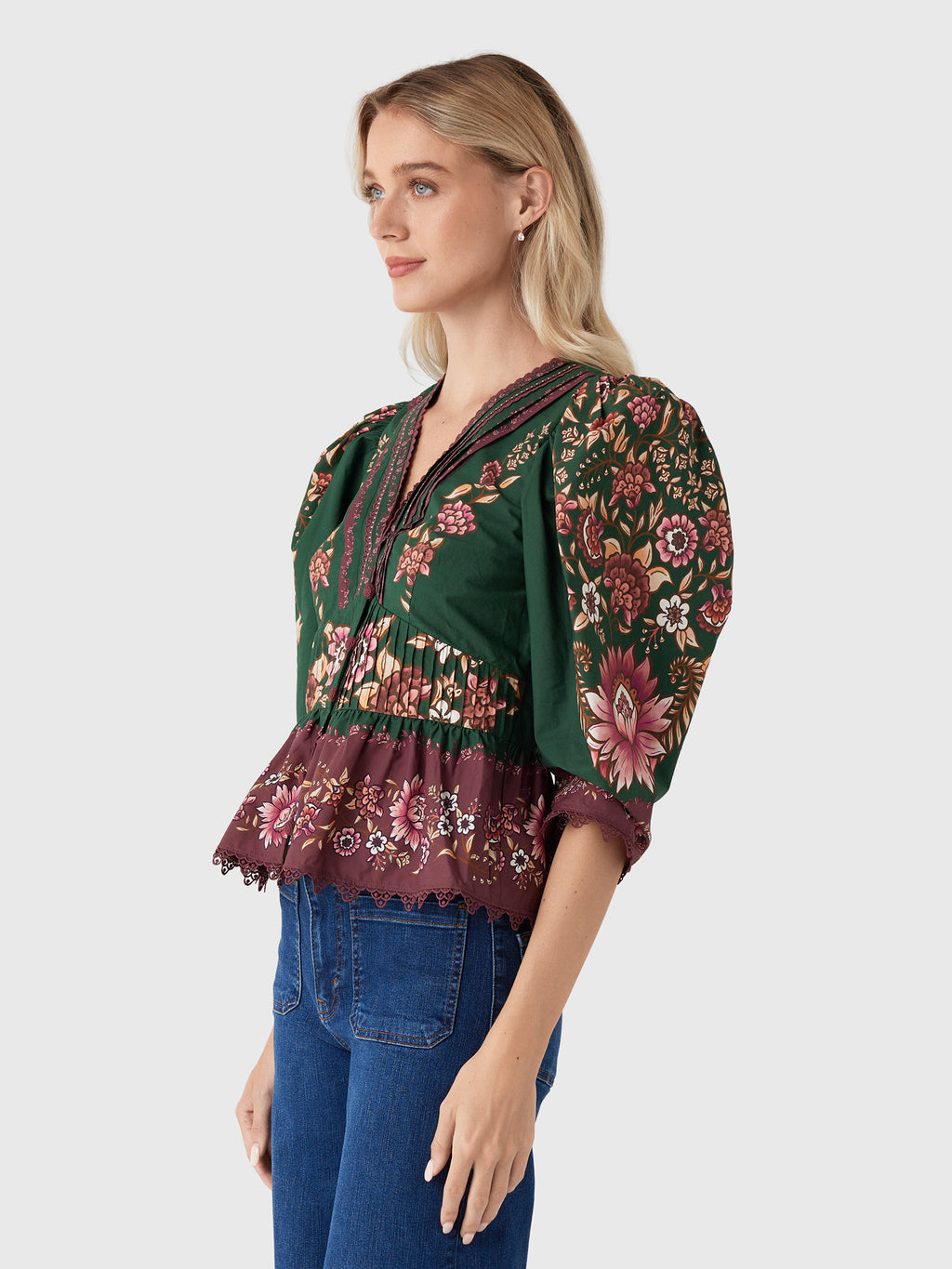 Farm Rio Women's Daniela Blouse - Saint Bernard