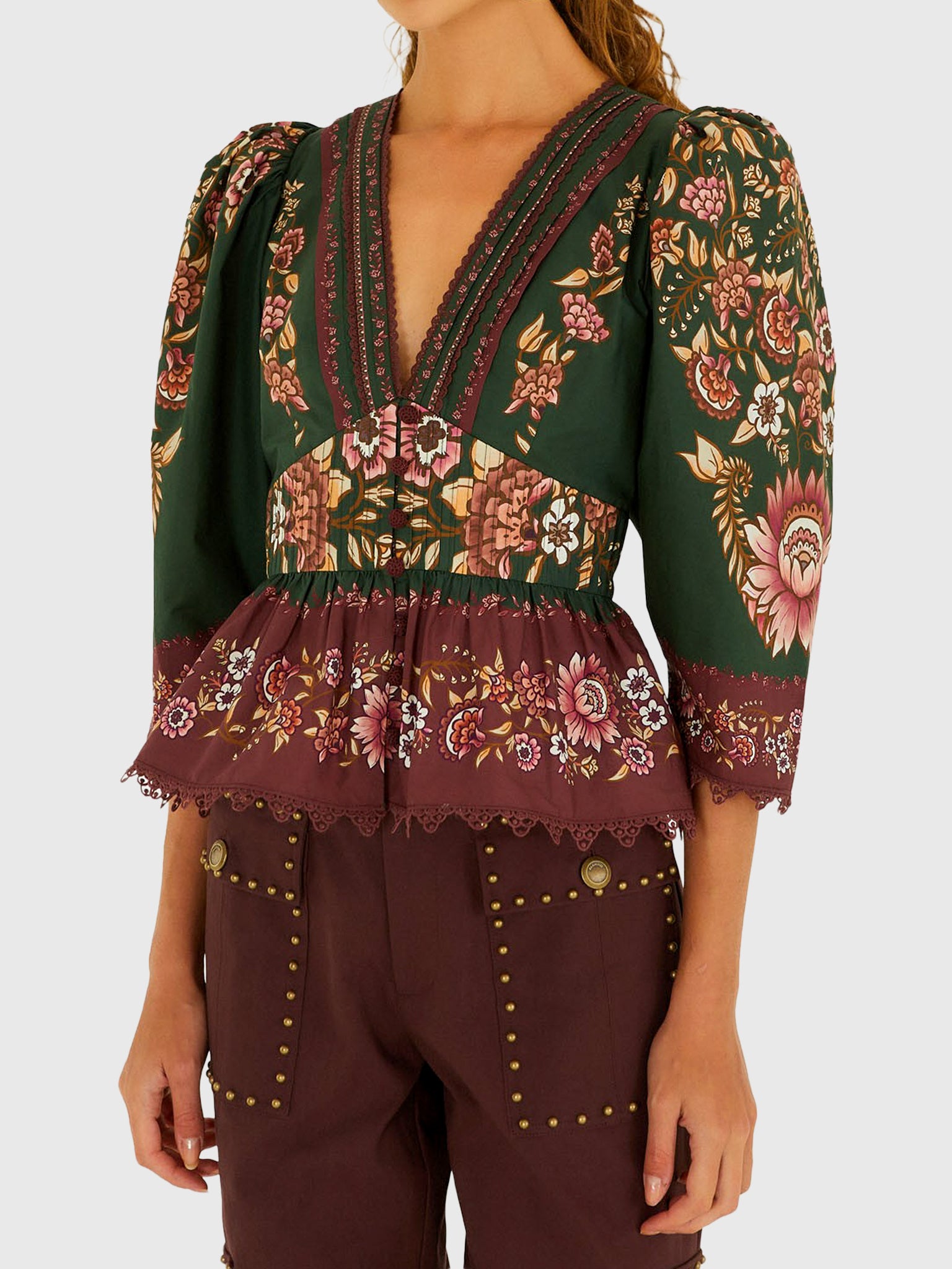 Farm Rio Women's Daniela Blouse - Saint Bernard