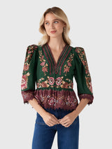 Farm Rio Women's Daniela Blouse - Saint Bernard