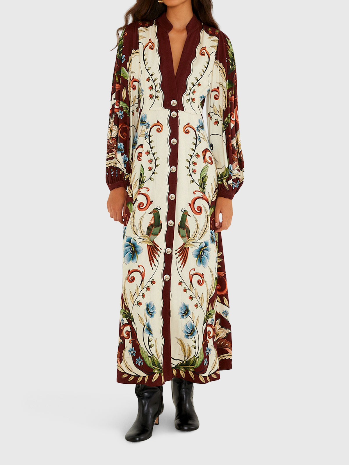 Farm Rio Women's Millena Maxi Dress - Saint Bernard
