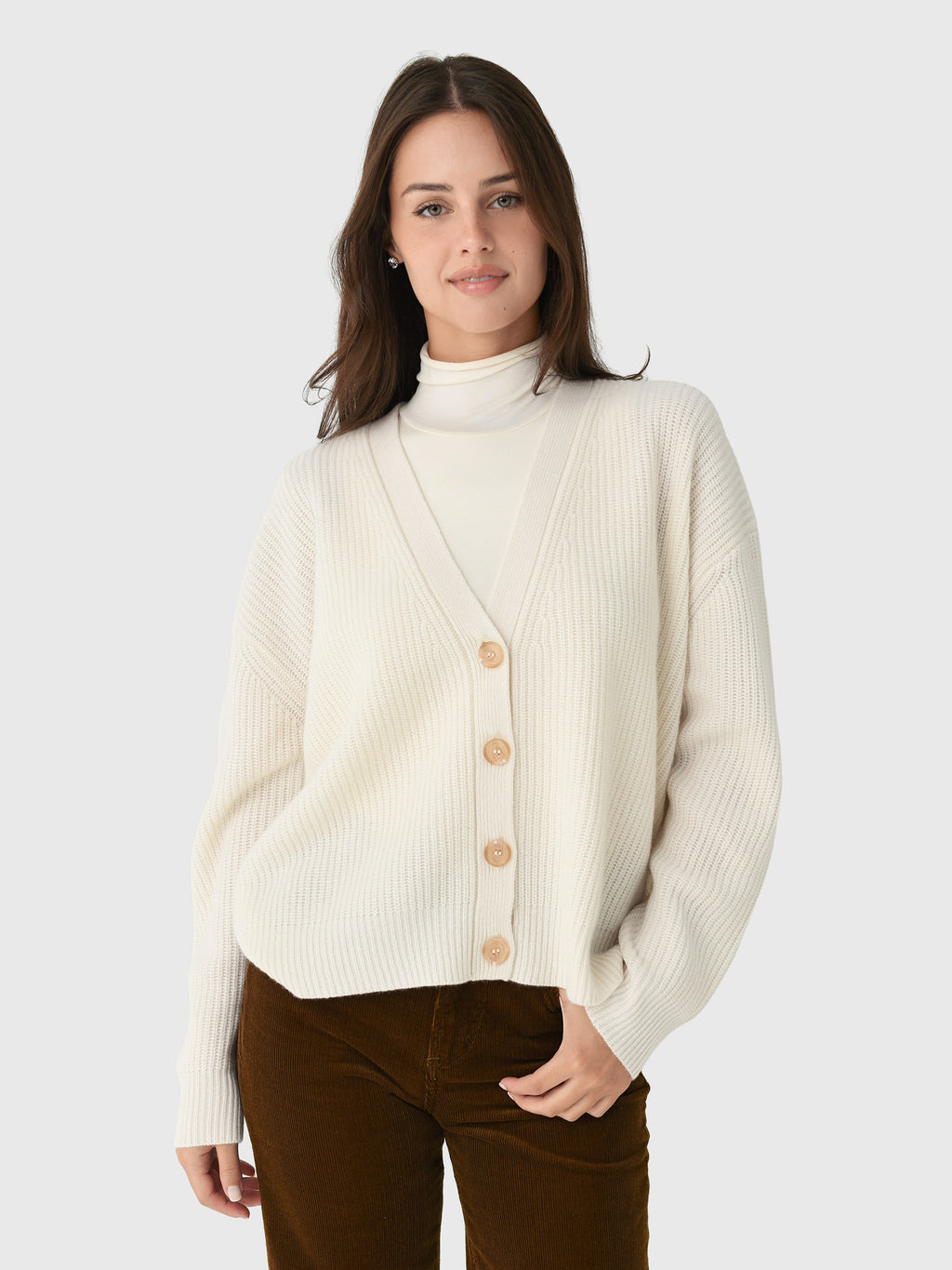 Jenni Kayne Women's Cropped Cashmere Cocoon Cardigan - Saint Bernard