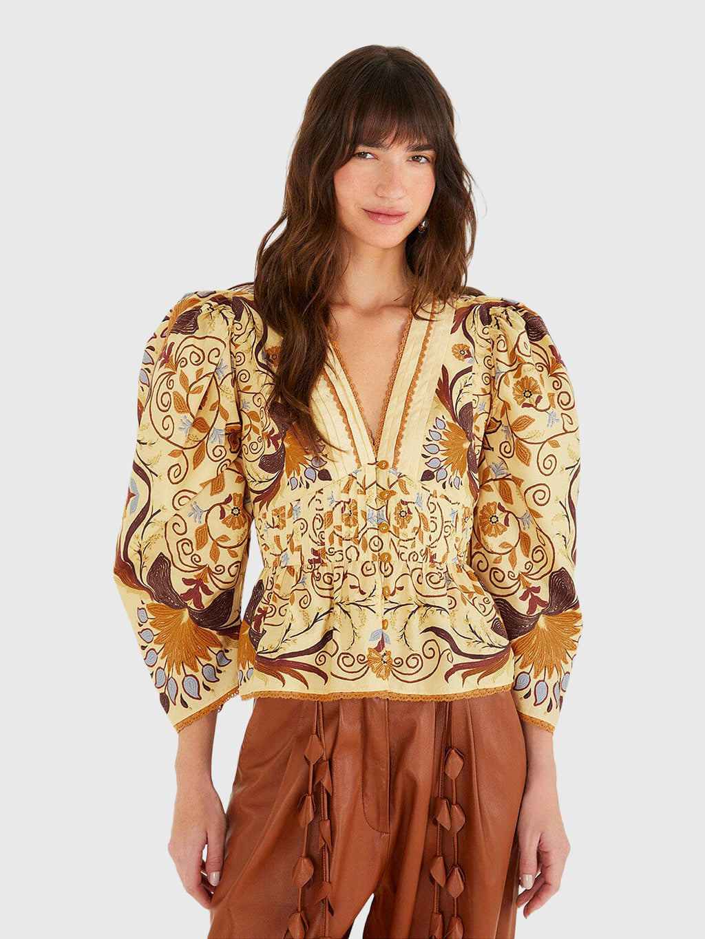Farm Rio Women's Luize Blouse - Saint Bernard