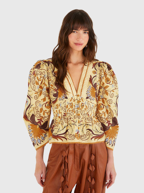 Farm Rio Women's Luize Blouse - Saint Bernard