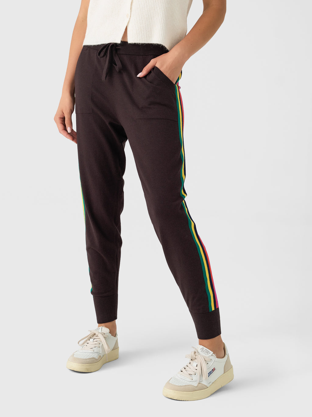 Eche Women's Solid Striped Jogger - Saint Bernard