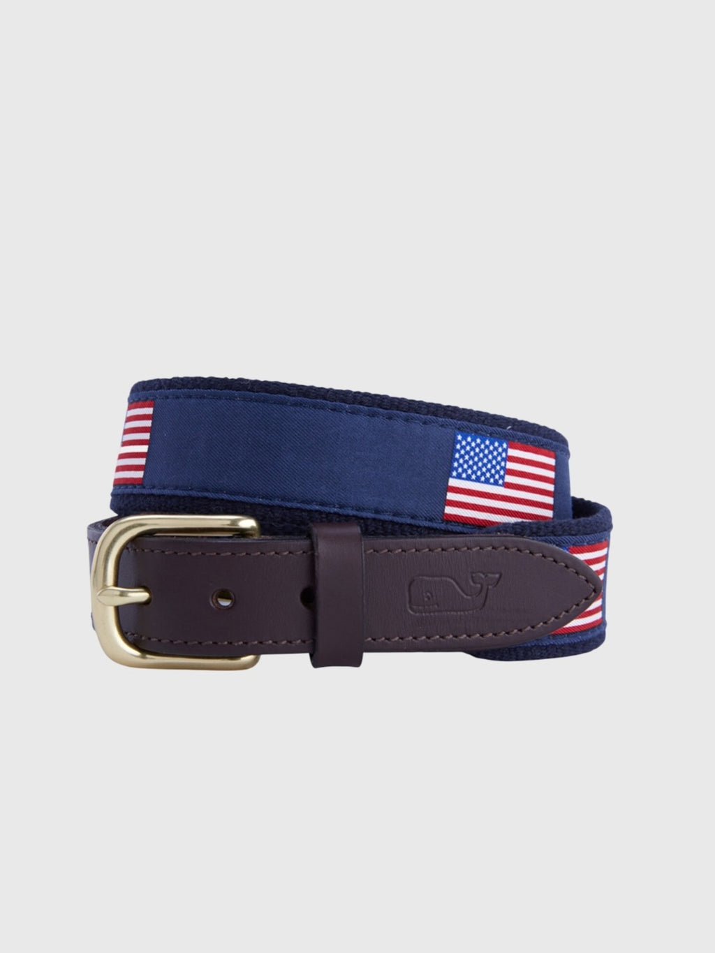 Vineyard Vines Boys' American Flag Canvas Club Belt - Saint Bernard