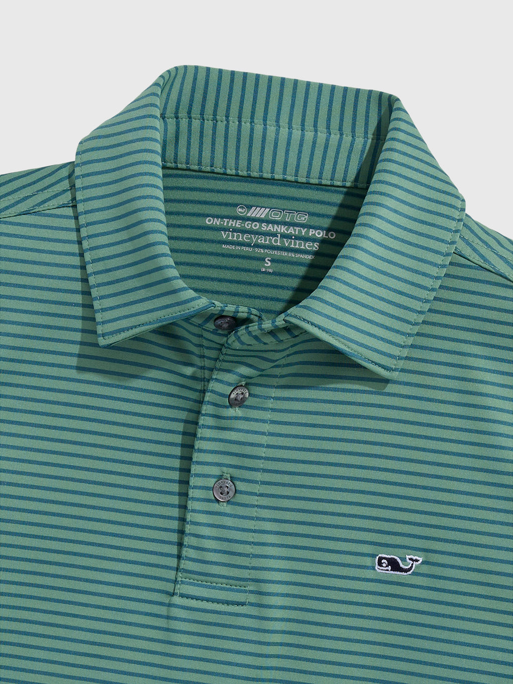 Vineyard Vines Boys' Performance Bradley Stripe Sankaty Polo - Saint Bernard
