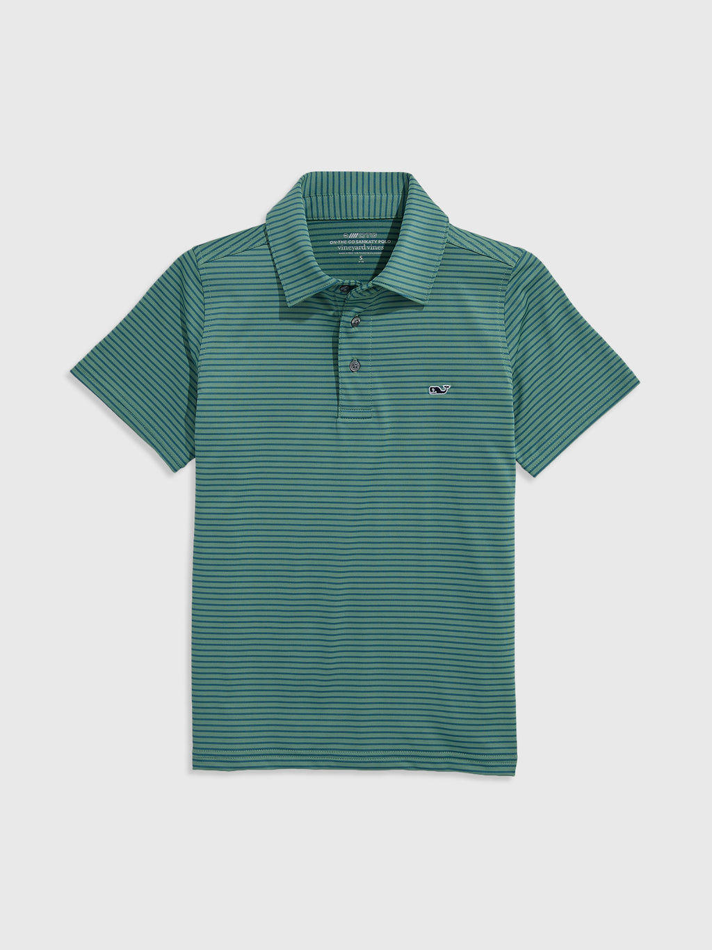Vineyard Vines Boys' Performance Bradley Stripe Sankaty Polo - Saint Bernard