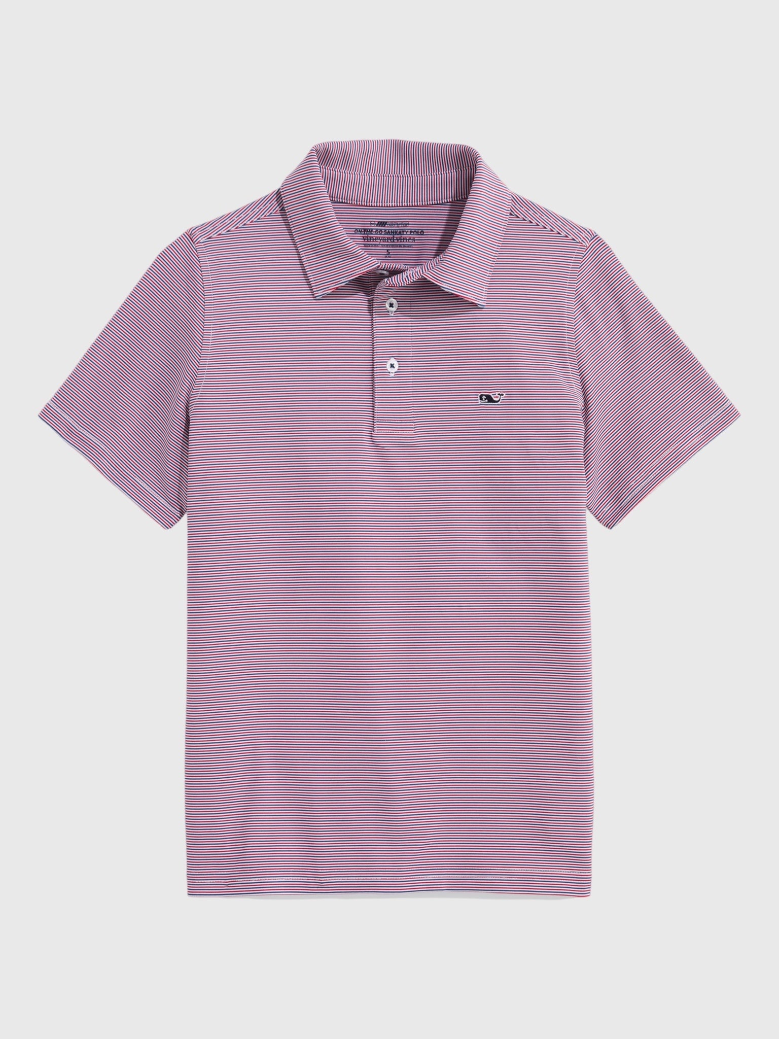 Vineyard Vines Boys' Performance Anegada Stripe Sankaty Polo