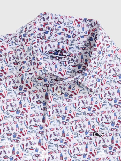 Vineyard Vines Boys' Performance Printed Sankaty Polo