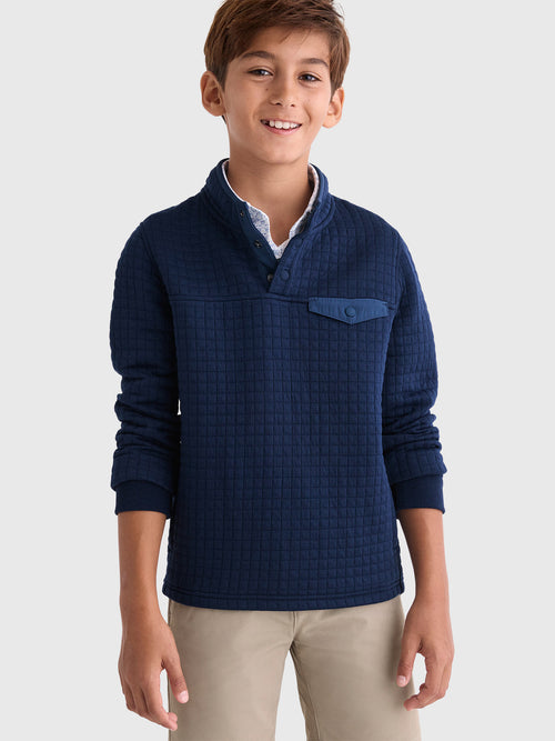 Vineyard Vines Boys' Quilted Navigator Quarter-Snap