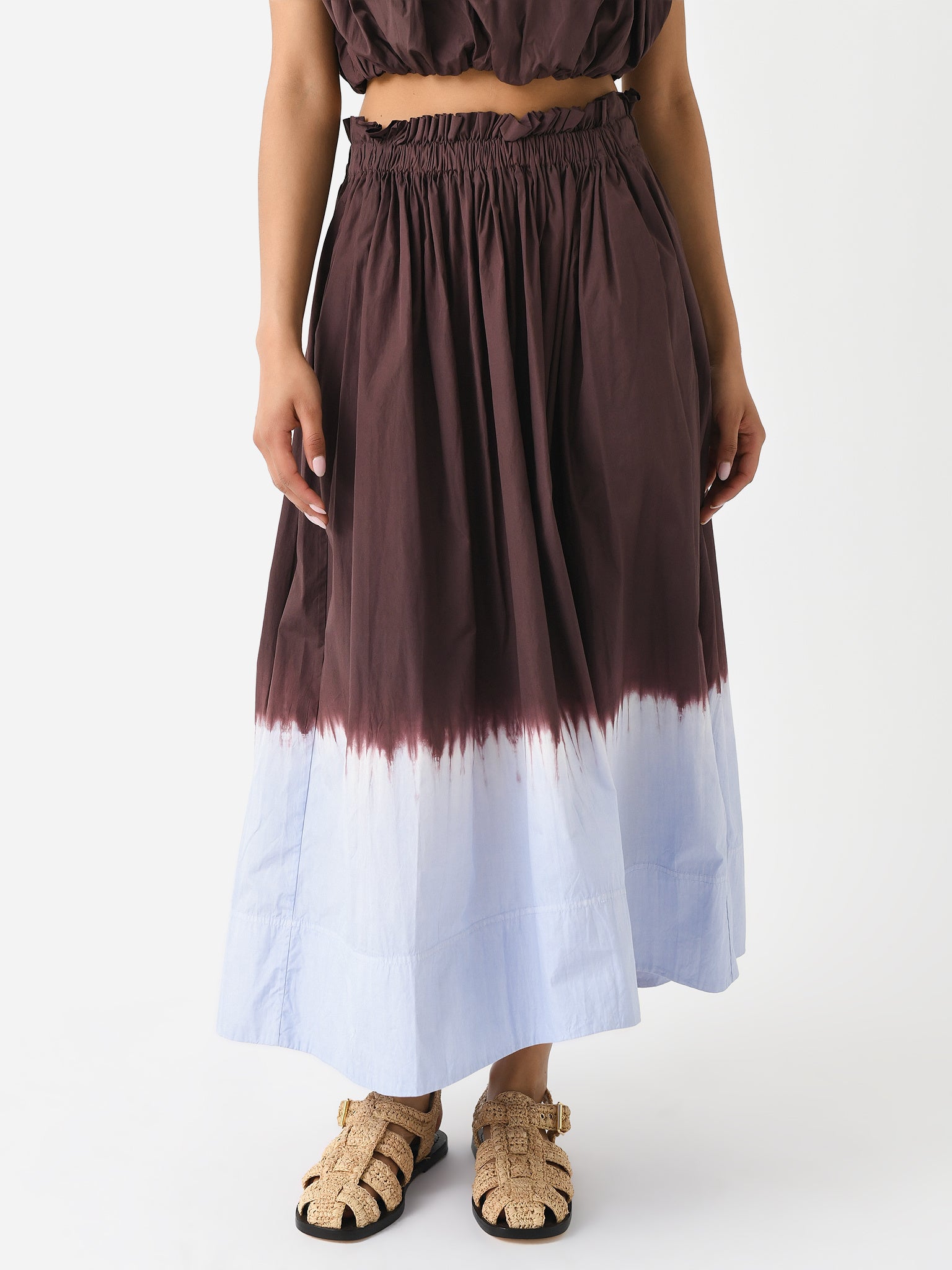 ALC Women's Gina Dip Dye Midi Skirt - Saint Bernard