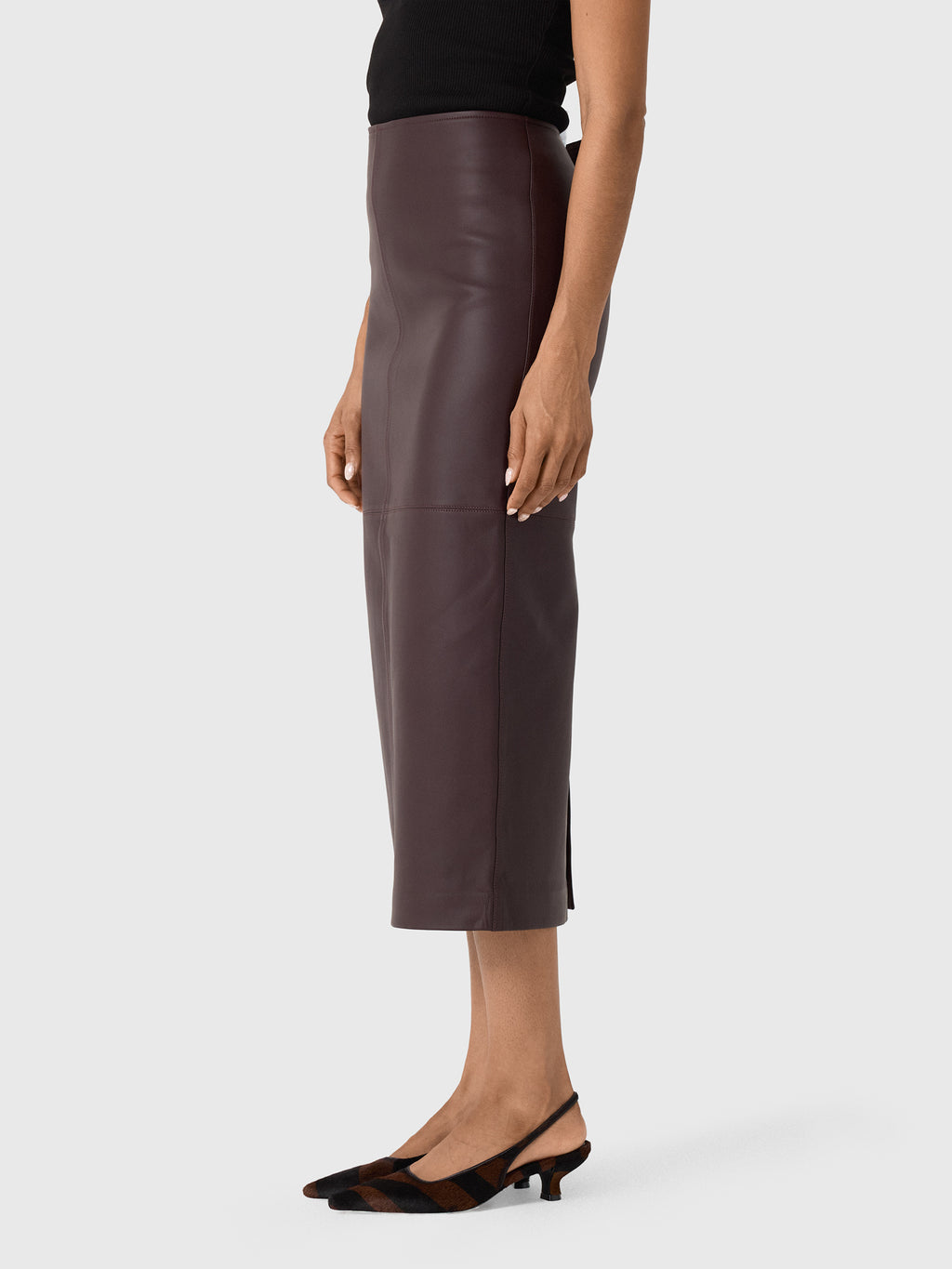 ALC Women's Marta Leather Midi Skirt - Saint Bernard