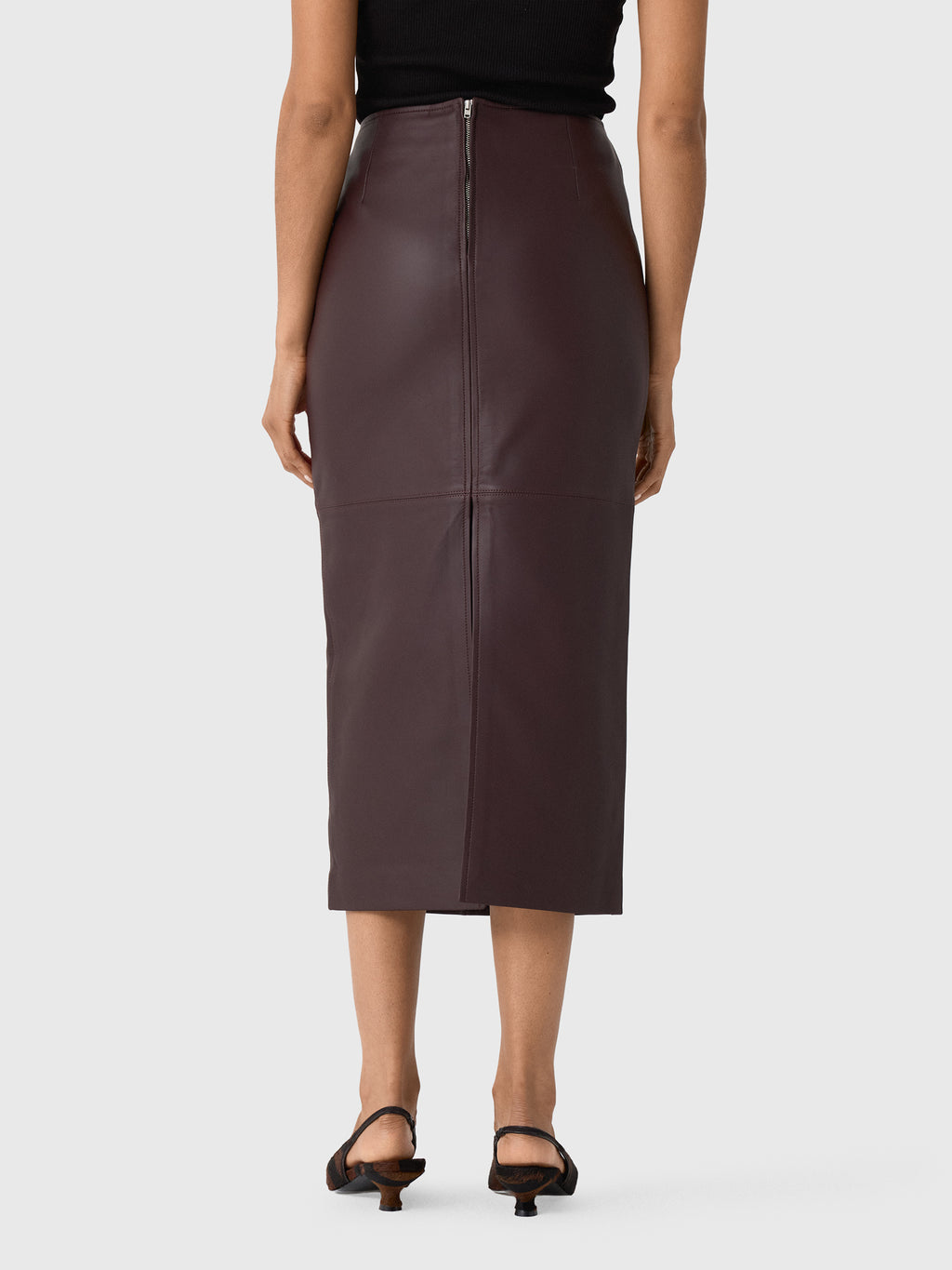 ALC Women's Marta Leather Midi Skirt - Saint Bernard