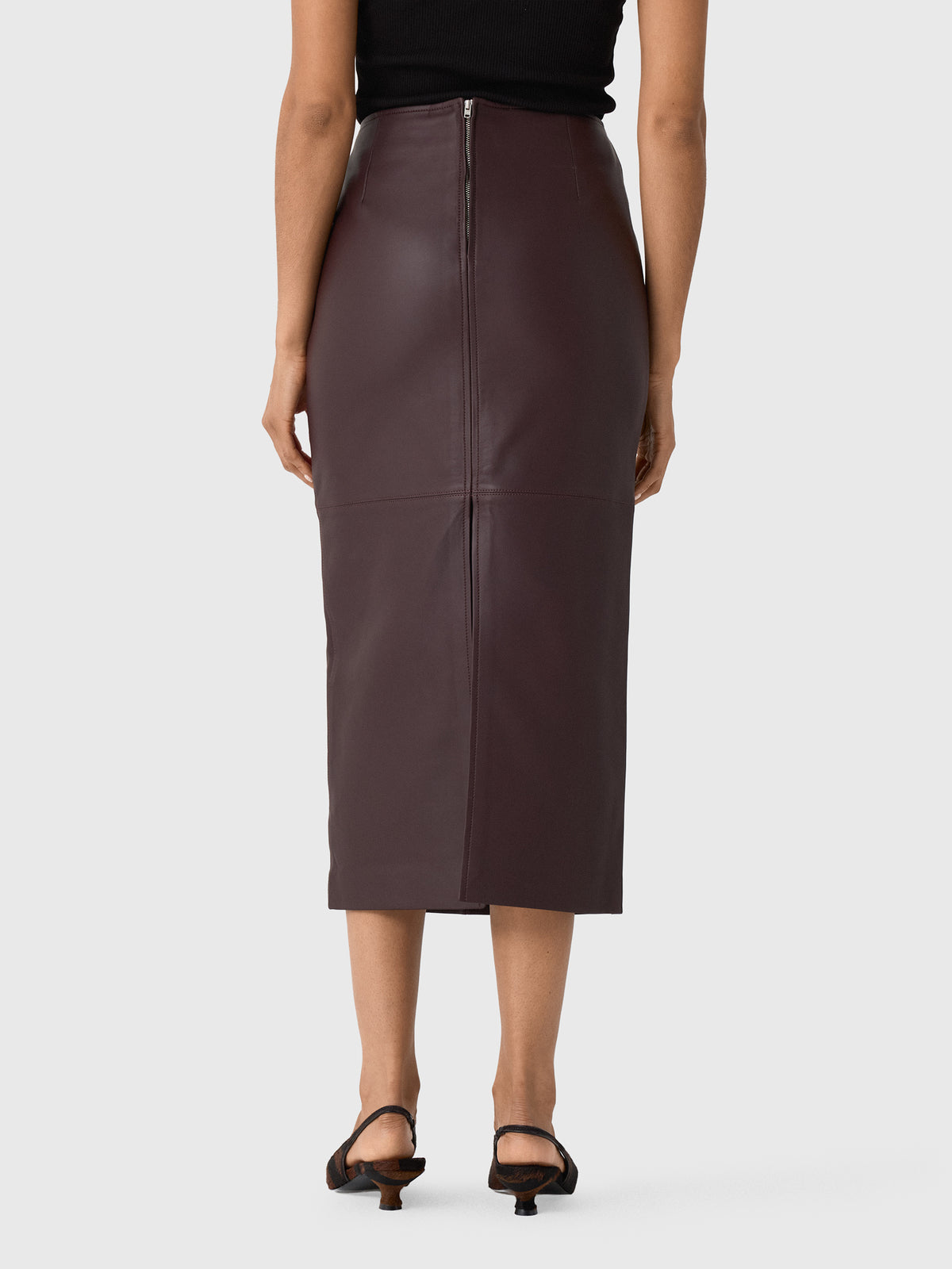 ALC Women's Marta Leather Midi Skirt - Saint Bernard