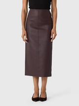 ALC Women's Marta Leather Midi Skirt - Saint Bernard