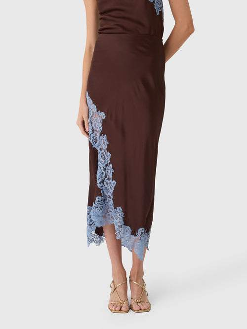 ALC Women's Olivia Satin & Lace Midi Skirt