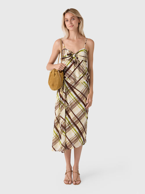 ALC Women's Jean Plaid Cotton Midi Skirt