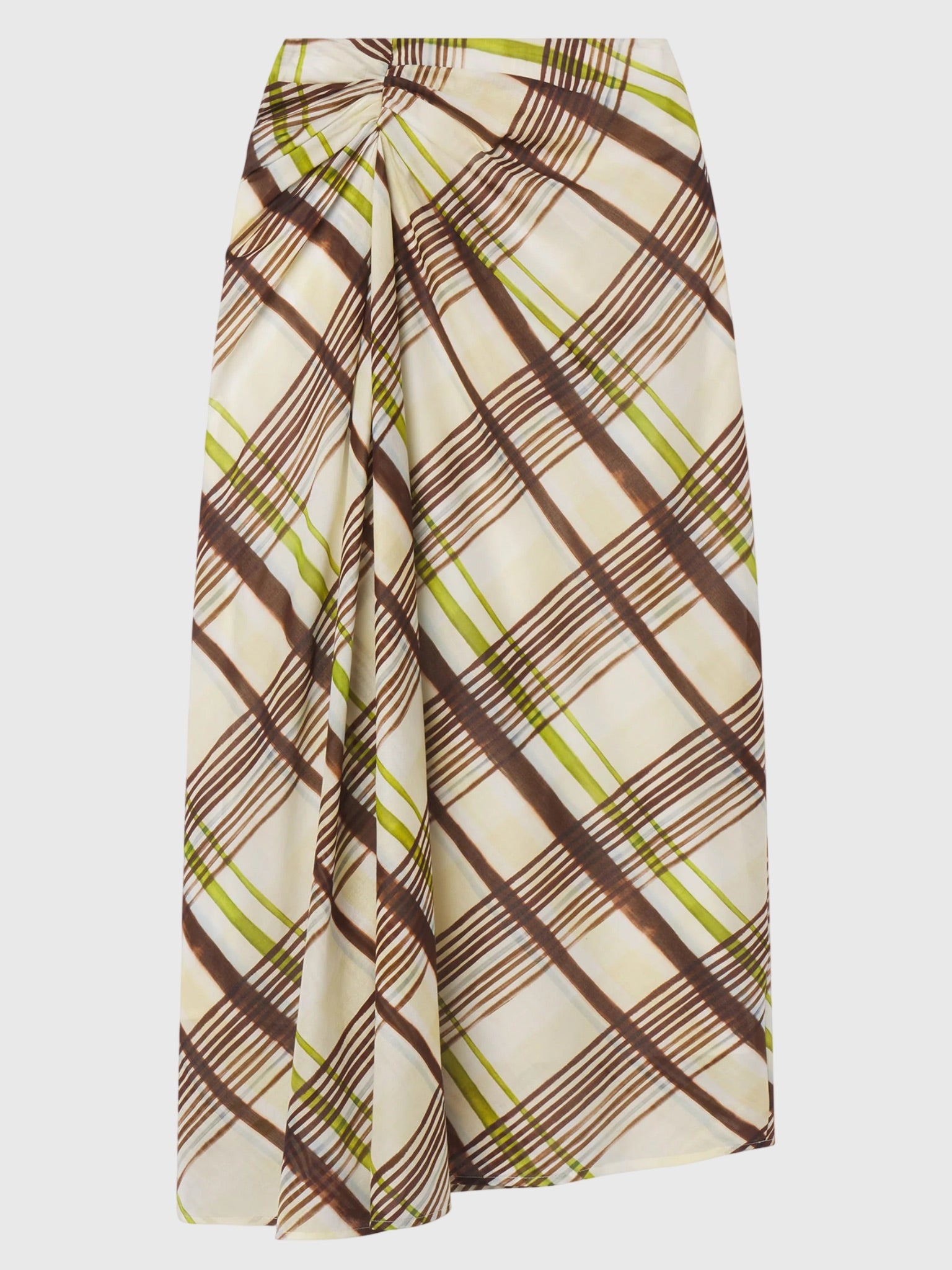 ALC Women's Jean Plaid Cotton Midi Skirt