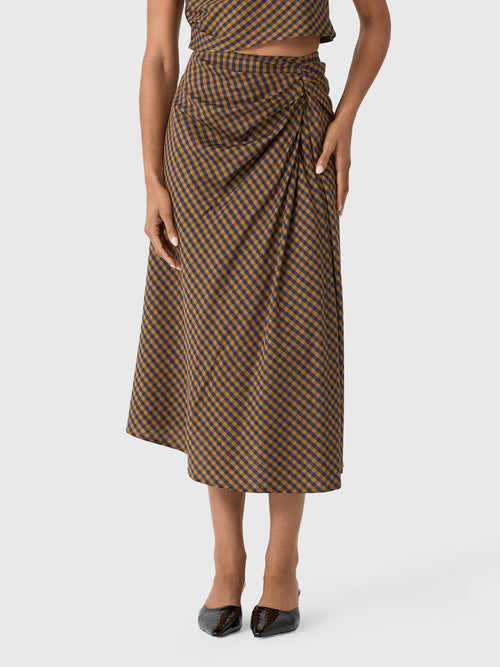 ALC Women's Jean Check Midi Skirt