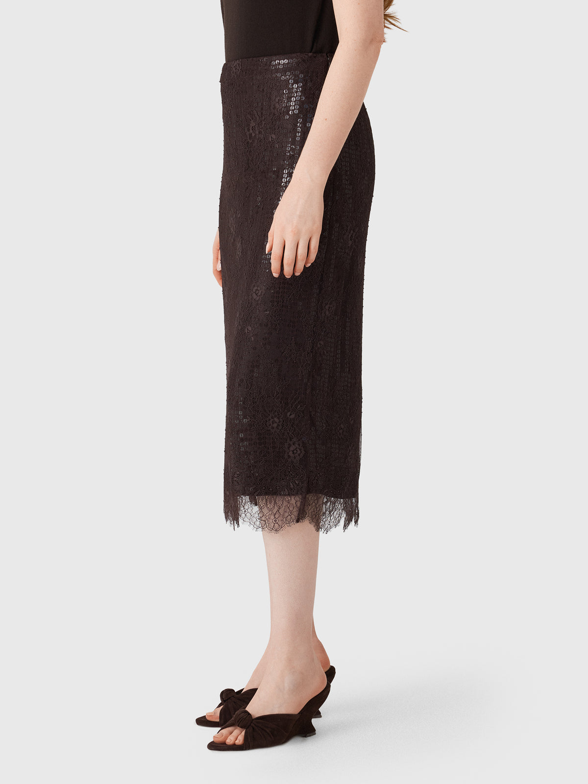 ALC Women's Ava Sequin & Lace Midi Skirt - Saint Bernard