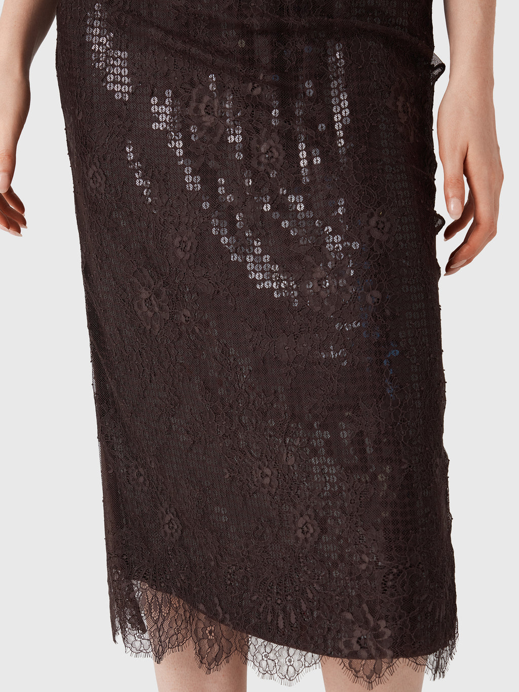 ALC Women's Ava Sequin & Lace Midi Skirt - Saint Bernard