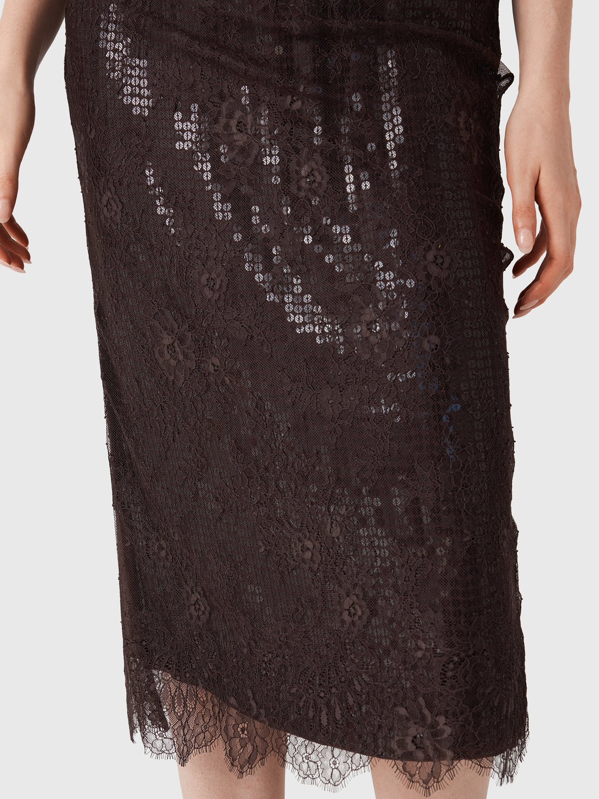 ALC Women's Ava Sequin & Lace Midi Skirt - Saint Bernard