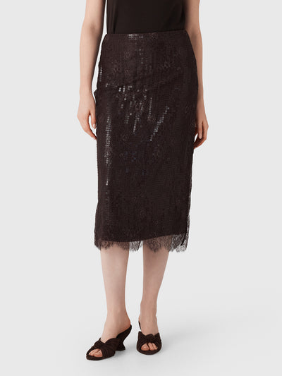 ALC Women's Ava Sequin & Lace Midi Skirt - Saint Bernard
