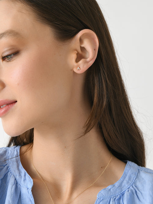 Francie B. 3 Stone Stud Earrings