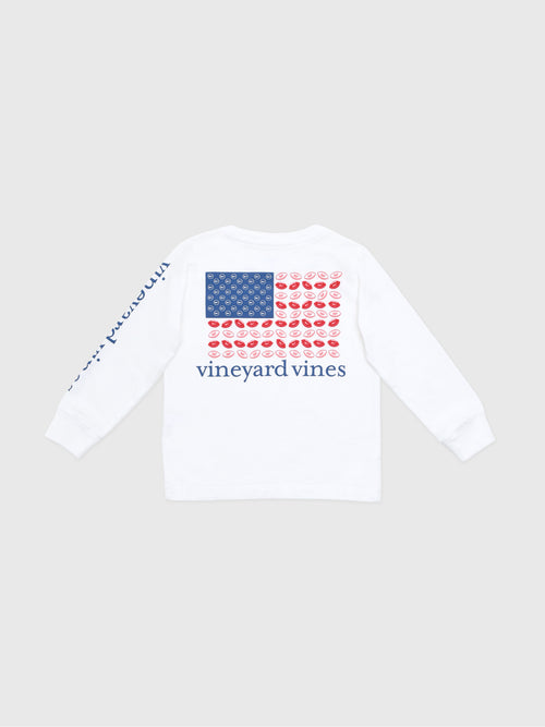 Vineyard Vines Boys' Football Flag Long-Sleeve Pocket Tee - Saint Bernard