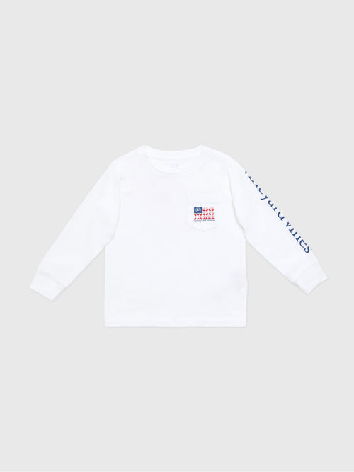 Vineyard Vines Boys' Football Flag Long-Sleeve Pocket Tee - Saint Bernard