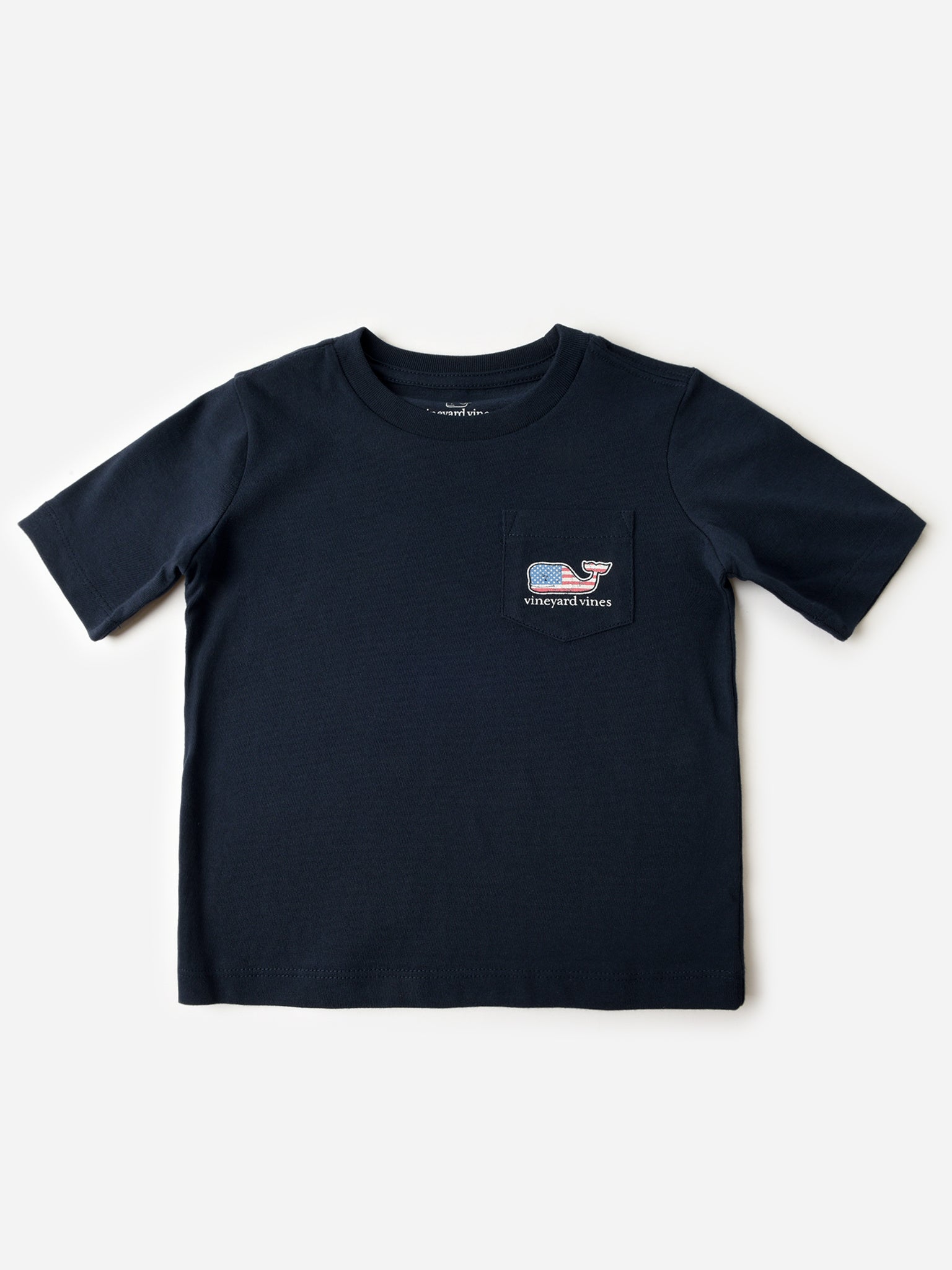 Vineyard Vines Boys' Flag Whale Pocket Tee - Saint Bernard