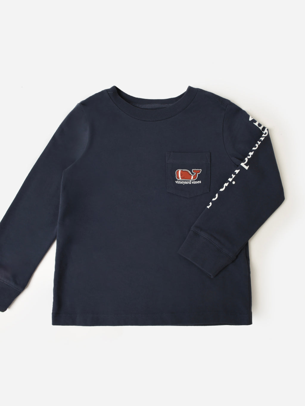 Vineyard Vines Boys' Football Whale Long Sleeve Pocket Tee - Saint Bernard
