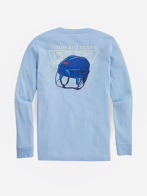 Vineyard Vines Boys' Glow-In-The-Dark Hockey Helmet Long Sleeve Pocket Tee
