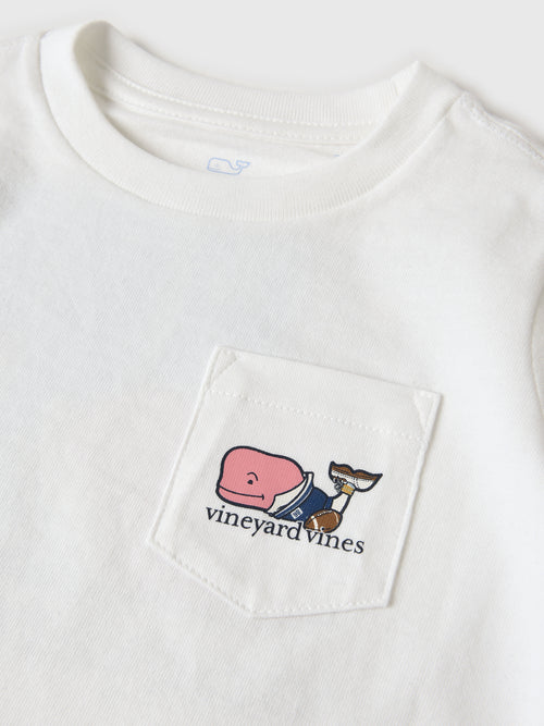 Vineyard Vines Boys' Varsity Football Whale Short-Sleeve Pocket Tee