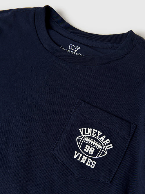 Vineyard Vines Boys' Vineyard Football Long-Sleeve Pocket Tee