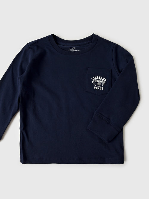 Vineyard Vines Boys' Vineyard Football Long-Sleeve Pocket Tee