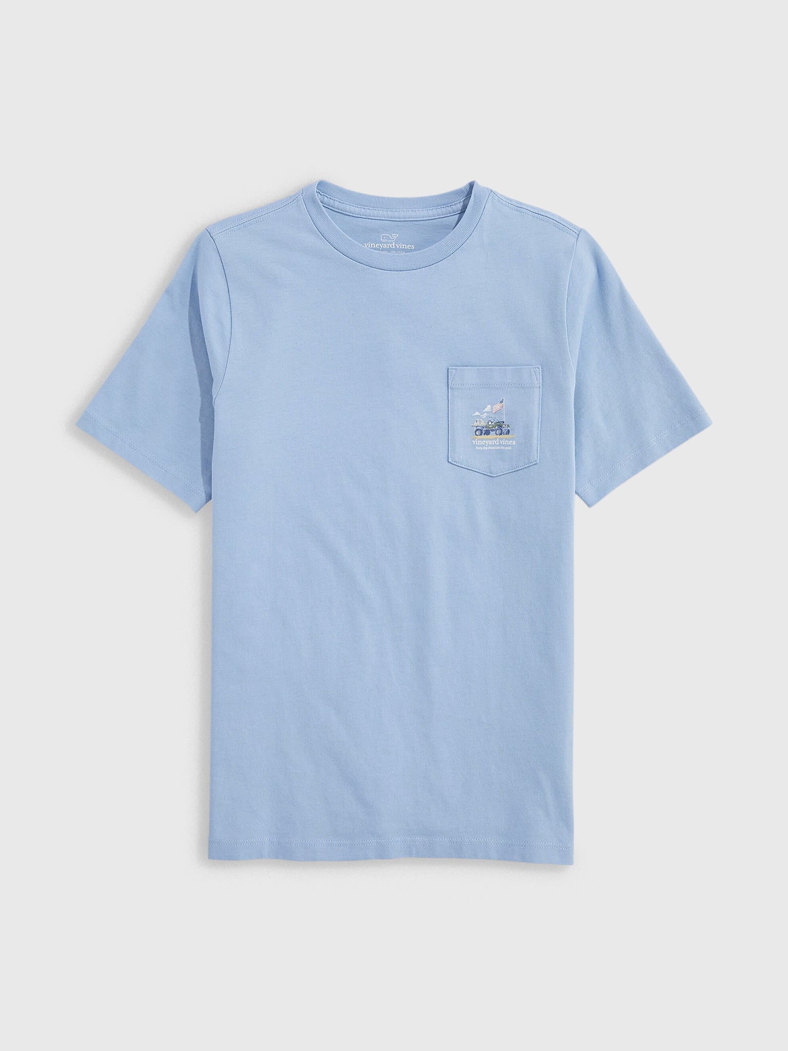 Vineyard Vines Boys' Painted Americana Truck Short-Sleeve Pocket Tee - Saint Bernard