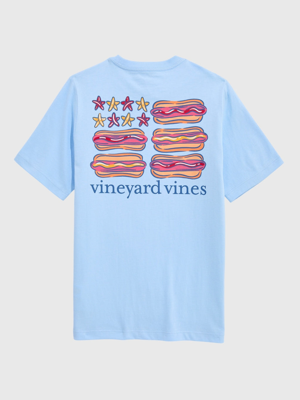 Vineyard Vines Boys' Hot Dog USA Flag Short-Sleeve Pocket Tee - Saint Bernard
